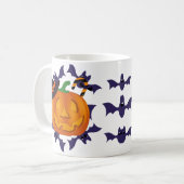 Mug Citrouille éffrayant & chauves-souris Halloween jo (Devant gauche)