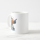 Mug Citrouille effrayante d'Halloween montrant des com (Devant gauche)