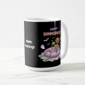 Mug Citrouille effrayante squelette à visage heureux F (Devant droit)