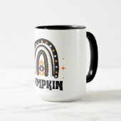 Mug Citrouille Elegant noir arc-en-ciel (Devant droit)