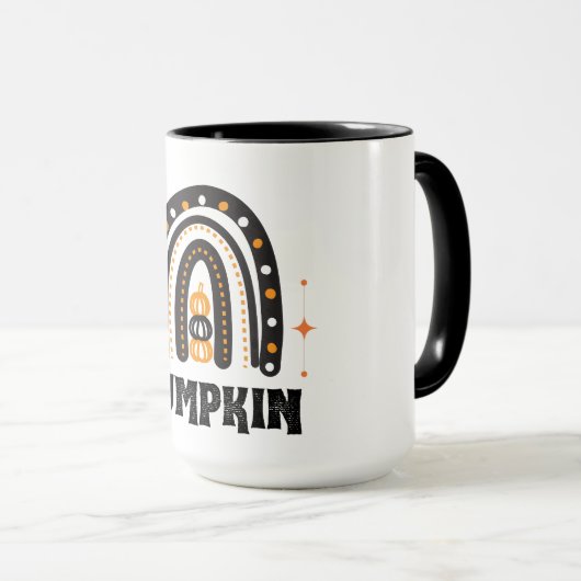 Mug Citrouille Elegant noir arc-en-ciel (Devant droit)