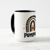 Mug Citrouille Elegant noir arc-en-ciel (Devant gauche)
