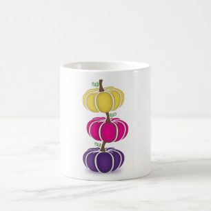 Mug Citrouille empilé violet, rose et jaune