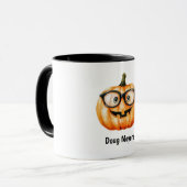Mug Citrouille festive Halloween nom personnalisé (Devant gauche)