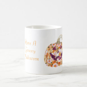 Mug Citrouille Fleurie Groovy Halloween