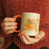 Mug Citrouille floral d'Halloween