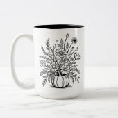 Mug Citrouille floral personnalisé pour automne et (Gauche)