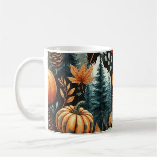 Mug Citrouille foncé Aquarelle d'automne en chute