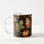 Mug Citrouille foncé Aquarelle d'automne en chute (Gauche)