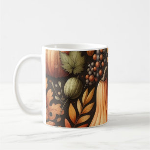Mug Citrouille foncé Aquarelle d'automne en chute 