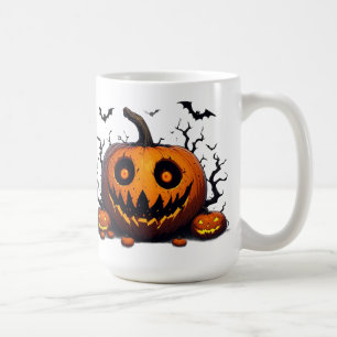 Mug Citrouille géante lumineuse avec un sourire maléfi