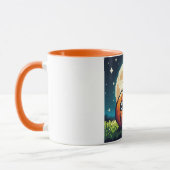 Mug citrouille Halloween 8 bits sous la lune (Gauche)