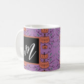 Mug Citrouille Halloween Doodle Motif sans couture (Devant gauche)