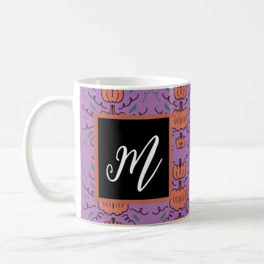 Mug Citrouille Halloween Doodle Motif sans couture (Gauche)