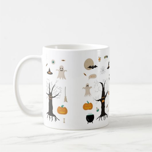 Mug Citrouille Halloween Éffrayant Ghost Witch (Gauche)