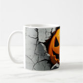 Mug Citrouille Halloween - Mur Éffrayant fissuré (Gauche)