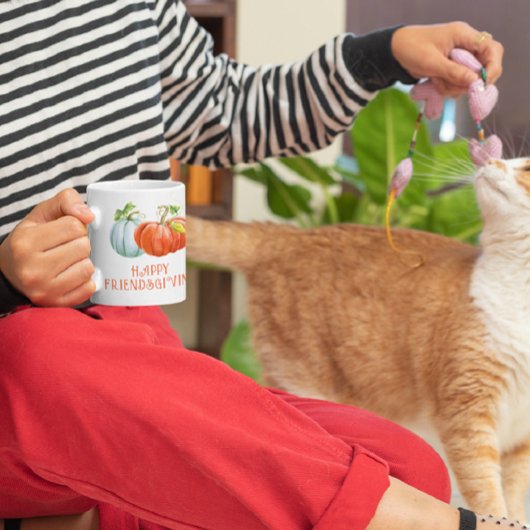 Mug Citrouille Happy Friendsgiving brûlé orange chute