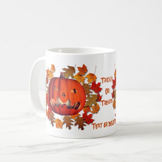 Mug Citrouille Jack-o'-lantern Halloween Personnalisé (Devant gauche)