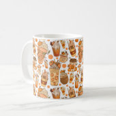 Mug Citrouille Latte de café d'automne Motif (Devant gauche)