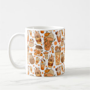 Mug Citrouille Latte de café d'automne Motif