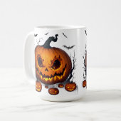 Mug Citrouille massive d'Halloween avec des yeux lumin (Devant gauche)