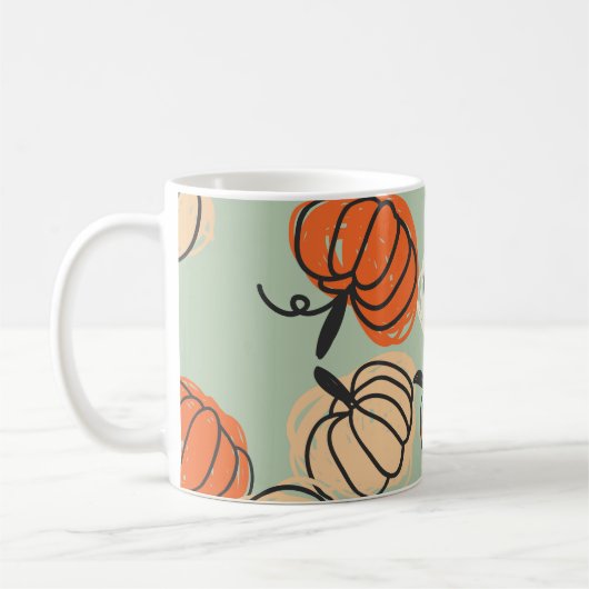 Mug Citrouille : Merci motif sans soucis. (Gauche)