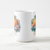 Mug Citrouille mignon avec Fleurs T-shirt personnalisé (Centre)