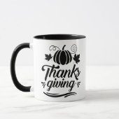 Mug Citrouille mignon avec texte Thanksgiving Typograp (Gauche)