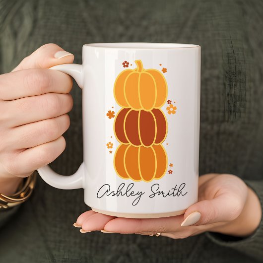 Mug Citrouille mignon personnalisé, cadeau pour la