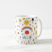 Mug Citrouille moderne orange et noir (Devant droit)