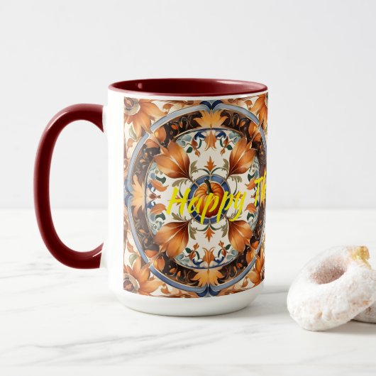 Mug Citrouille moderne Thanksgiving Collection d'autom (Avec donut)