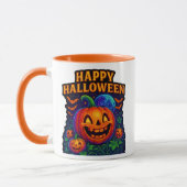 Mug Citrouille Neon Glow "Happy Halloween" (Gauche)