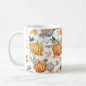 Mug Citrouille orange d'automne et fleurs motif (Gauche)