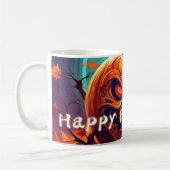 Mug Citrouille orange effrayante avec visage, Hallowee (Gauche)