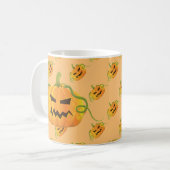 Mug Citrouille Orange Halloween sans couture Motif (Devant gauche)