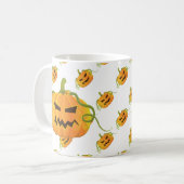 Mug Citrouille Orange Halloween sans couture Motif (Devant gauche)