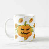 Mug Citrouille Orange Halloween sans couture Motif (Gauche)