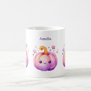Mug Citrouille Pastel avec Étoiles Ambiance Mignonne e