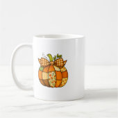 Mug Citrouille patchwork d'automne Halloween Thanksgiv (Gauche)