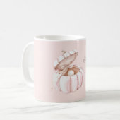 Mug Citrouille perle rose à ruban joli (Devant gauche)
