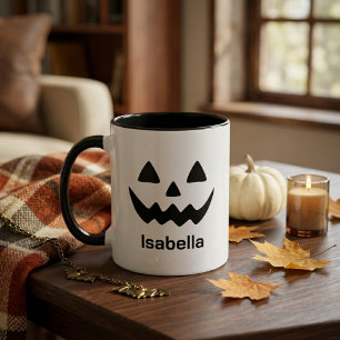 Mug Citrouille Personnalisée pour Halloween Visage de