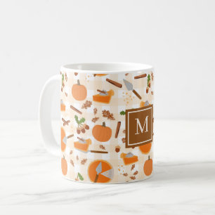Mug Citrouille Pie Automne Motif Automne Monogramme in