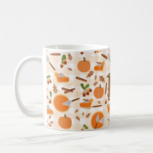 Mug Citrouille Pie Automne Motif Automne Monogramme in (Gauche)
