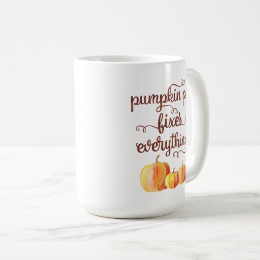Mug Citrouille Pie Fixe Tout Drôle Citation Automne (Devant droit)