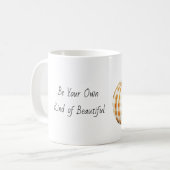 Mug Citrouille rayée à carreaux orange blanc (Devant gauche)
