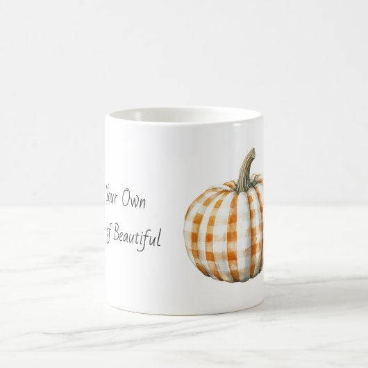 Mug Citrouille rayée à carreaux orange blanc (Centre)