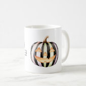 Mug Citrouille rayée noir et blanc (Devant droit)