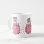 Mug Citrouille Rose Avec Chat Mignonne (Devant gauche)