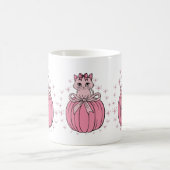 Mug Citrouille Rose Avec Chat Mignonne (Centre)