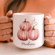 Mug Citrouille rose personnalisé